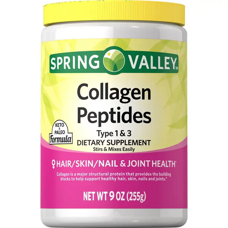 Spring Valley Collagen Peptides Type 1 & 3 9oz Dietary Supplement Healthy Skin, Hair, Nails & Joints - Supports Wellness Routine - Healthcare Powder