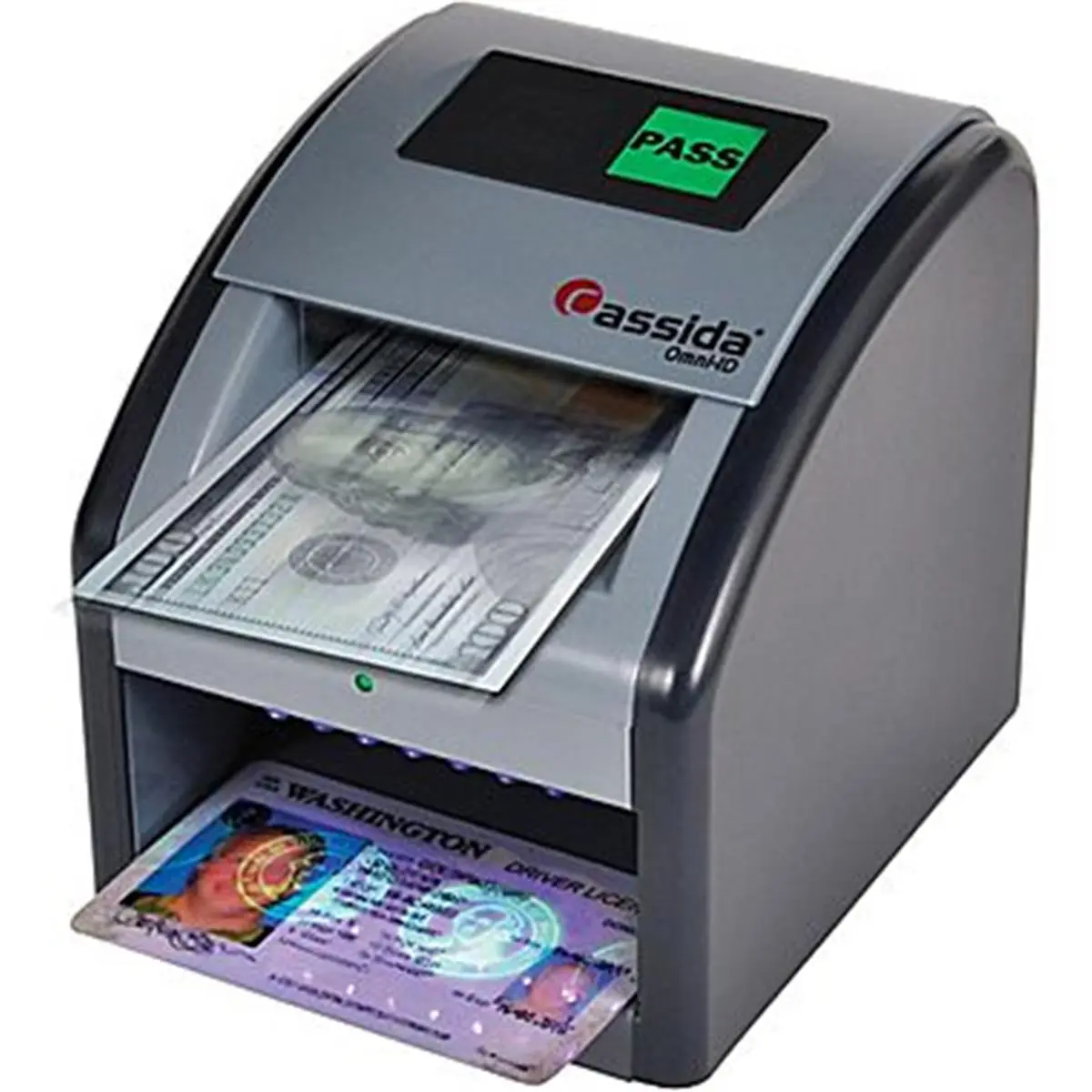 212 MAIN Cassida Omni-ID Pass & Fail Counterfeit Detector - Office Equipment Part, 2.7lbs Weight, with UV Slot for IDs, Weight 2.7Lbs
