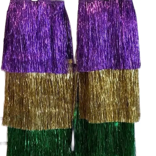 Mardi Gras Fringe Leg Warmers in Purple Gold and Green Perfect for Festive Outfits