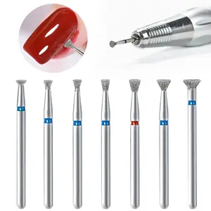 7Pcs/Set Cuticle Clean Nail Drill Bit Manicure Nail Care Cleansing Remove Overflow Glue Tool Nail Edge Treatment Diamond Grinding Machine Accessories