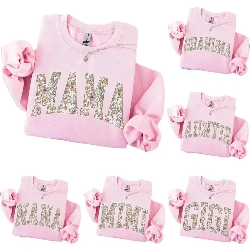 Custom Mama Heart Sweatshirt  Personalized Family Gift  Mother's Day Gift  Floral Grandma, Mama, Nana, Auntie, Mimi, Gigi, Mamaw, Grammy Shirt - Printfamily