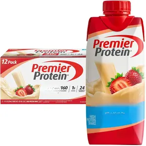 Premier Protein Protein Shake, Strawberries & Cream, 30g Protein, 1g Sugar, 11 fl oz Pack of 12