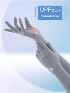 Summer Sun Protection Long Ice Sleeves Outdoor Palm Exposed Anti-Slip Touchscreen Driving Cycling Breathable Sweat-Proof Sports Arm Sleeves