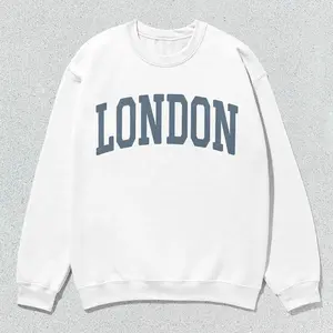 London Sweatshirt Collegiate Crewneck Sweater Unisex Grey