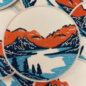 2 1/2" Round Scenic Patch -  Embroidered Hat Patch