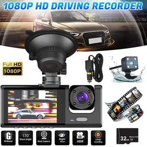 Full HD 1080P Dual Camera Car Dash Cam with Night Vision, Front & Rear Recording, Wide Angle, Loop Recording, Parking Monitor
