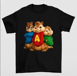 Alvin And The Chipmunks Merch Shirt Cartoon Graphic Tee Featuring Classic Animated Characters, Vintage Style Streetwear