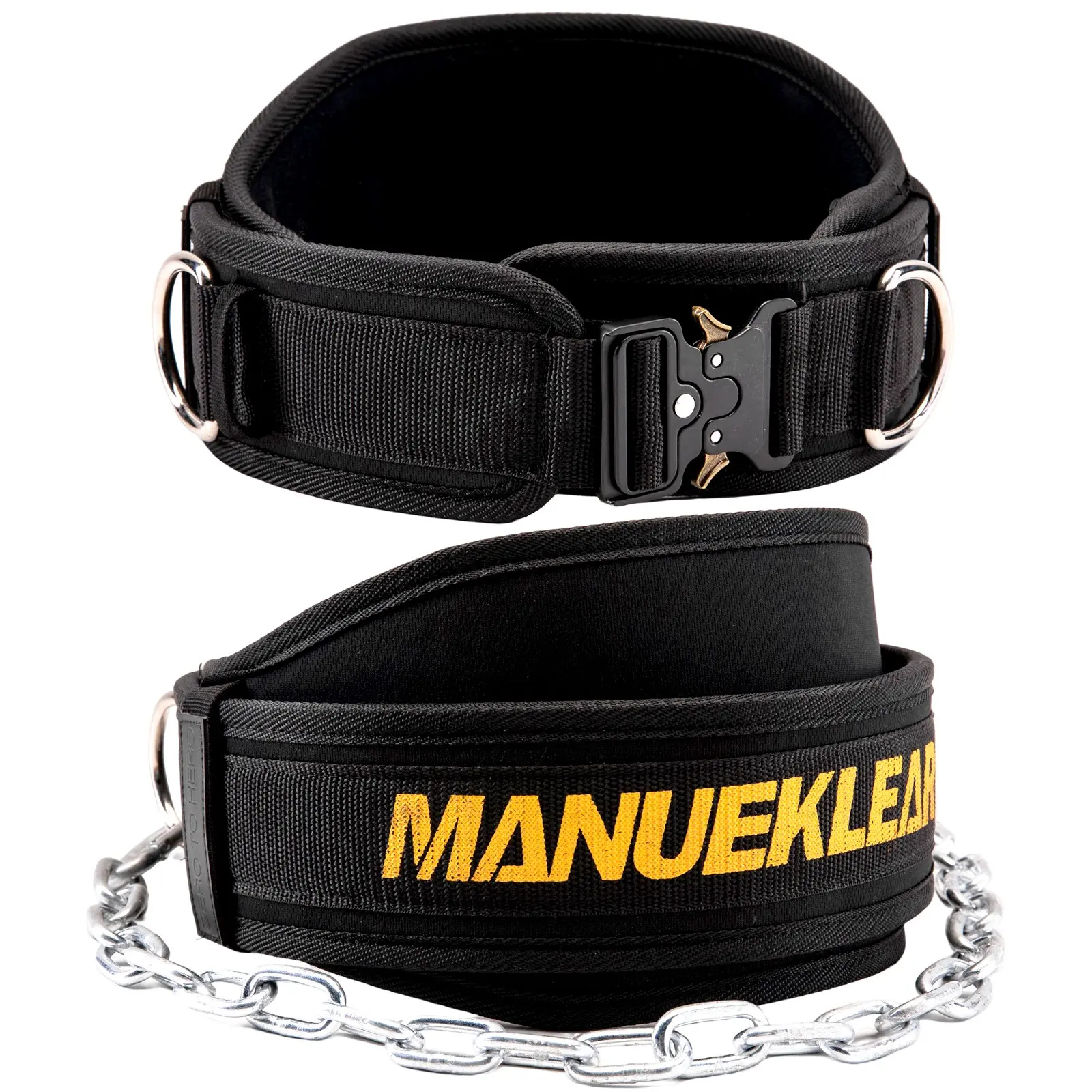 Manueklear Universal Weighted Waist Belt, Ideal for Pull Exercises, Unisex, Quick Lock, Chain Included, Perfect for Lifting, Squats, Bodybuilding, Sports Waist Belt, Weight Training Gear, Gym Gear