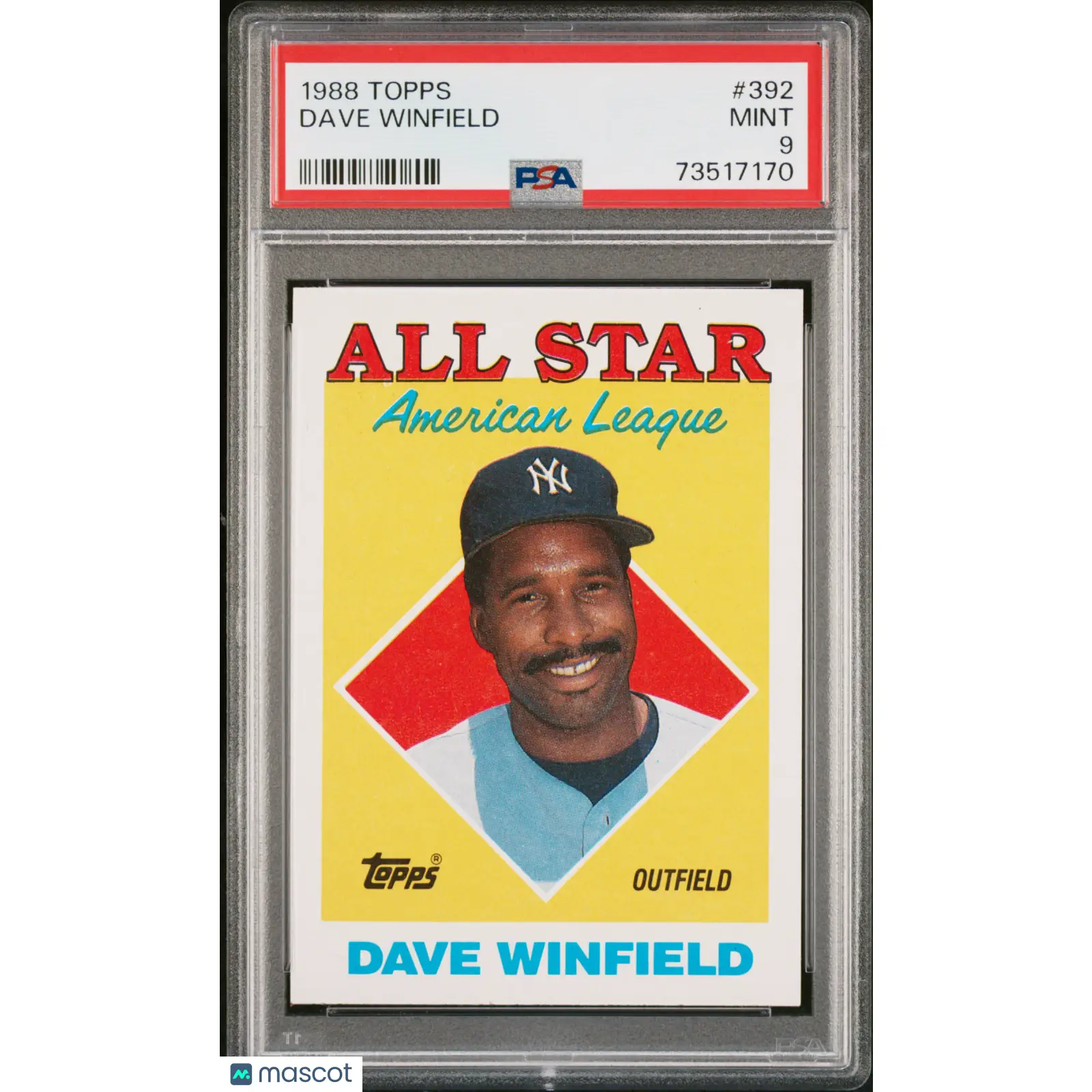 Dave Winfield PSA 1988 Topps Baseball #392 9 73517170