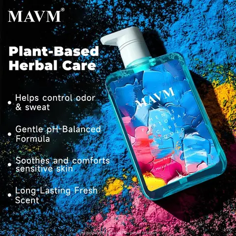 MAVM Men’s Intimate Wash – Plant-Based Personal Care, pH Balanced, Gentle Cleansing, Fresh Fragranced Aroma, Helps Control Odor, Soothes Discomfort, Long-Lasting Freshness（f）