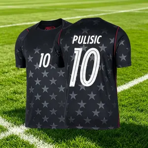2026 United States Away Black 10# Pulisic Short Sleeve Soccer Jersey Fans Version