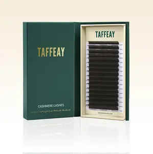 TAFFEAY Dark Brown Colored Lashes Extensions (16Rows)