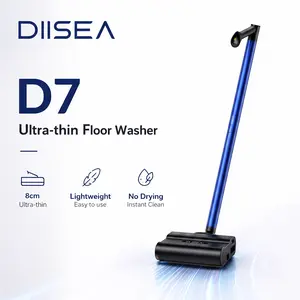 DIISEA D7 Ultra-Thin Floor Washer, 180° Truly Lying Flat Wet & Dry Vacuum Cleaner, 2.8kg Extremely Lightweight Cordless Hardwood Floor Cleaner, IPX6 Waterproof Self-Cleaning, No Odor