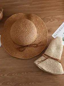 Summer Foldable UV Protection Hat, Lightweight Sun Hat, Beach Straw Sunshade Cap, Versatile Outdoor Travel Headwear, Ideal for Summer Outdoors