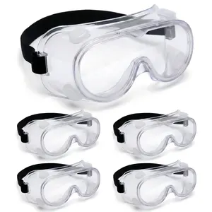 4 Pack Safety Goggles，Anti-Fog Anti-Splash Adjustable Protective Eyewear for Chemical & Industrial Use，Meets ANSI Z87.1 Standard