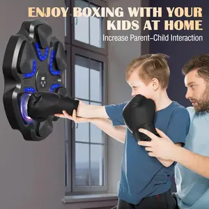 Music Boxing Machine with Gloves, Wall Mounted Smart Music Boxing Trainer, Electronic Target Workout Punching Pad Equipment for Home, Indoor and Gym