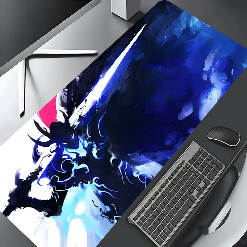 Dark Warrior Large Gaming Mouse Pad, Computer Mouse Pad, Swordsman Aesthetic Desktop Protection Pad, Washable Rubber Non-Slip Lock Edge Multi-Size Mouse Pad Suitable For Home Office, Good Gift for Family and friends, Desk Accessories