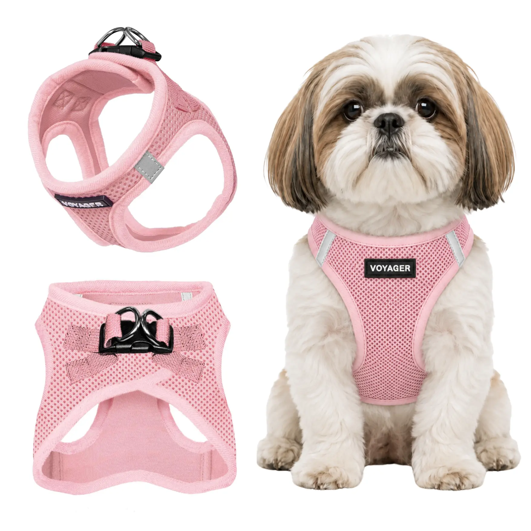 Voyager Step-In Air Dog Harness No Pull - Breathable All Weather Mesh, Lightweight Adjustable Vest for Small Medium Dogs - Reflective, Triple Security, Easy Step-In Design by Best Pet Supplies