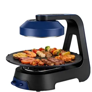 Smokeless Barbecue Machine, Smokeless Grill Indoor,1390W Electric Oven, 360° Rotating Baking Pan, 11 Adjustable Temperature Settings, Removable Pan, Perfect for Parties and Camping