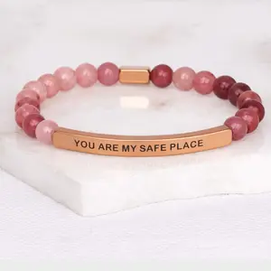 YOU ARE MY SAFE PLACE Pink Quartz Bracelet
