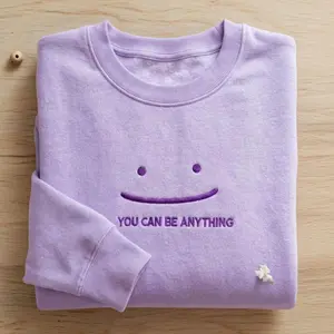 [SHIP FROM US] Embroidered You Can be Anything Smile Embroidered Sweatshirt