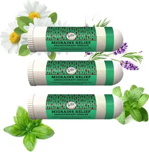 Wild Essentials 3 Pack of Migraine Relief Nasal Sticks, Inhalers with All Natural Essential Oils for Headaches Tension Congestion Cold - Premium Grade Aromatherapy Solution, Made in USA - Wellness, Herbal, Holistic