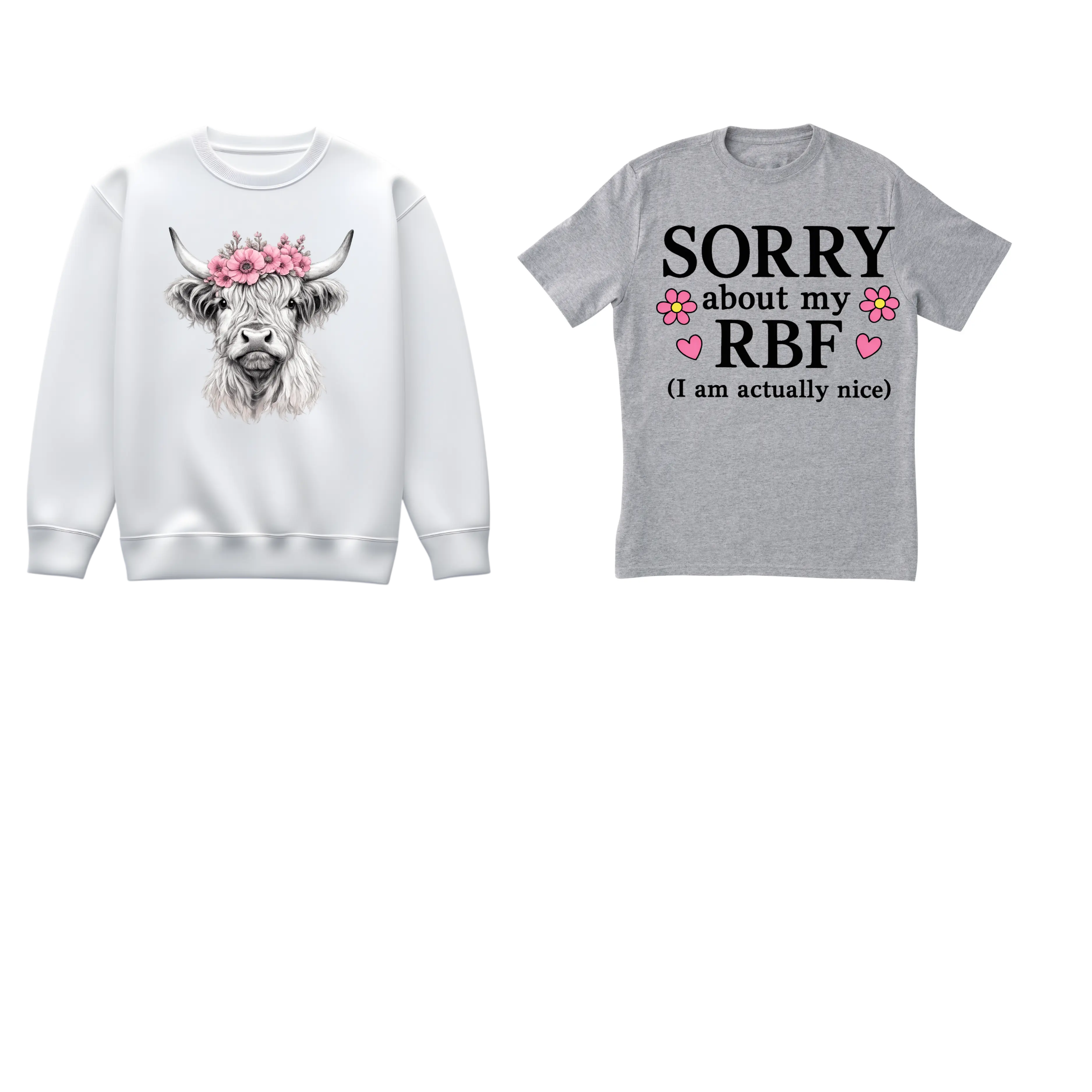 Custom Crewneck & Tshirt Bundle - Coordinated Outfit for Casual Wear or Layering, Personalized Look, Versatile & Customizable
