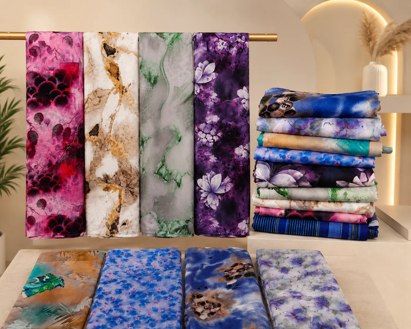 Premium Somali Baati Dirac | Soft Floral Print | Lightweight Traditional Dress Fabric