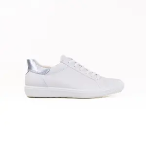 Ecco Soft 7 Easy Slip Sneaker (Women's) - White/Pure Silver
