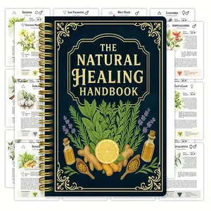 Natural Healing Handbook Notebook, Herbal Medicine Guide, Includes Herbal Science, Therapy, Technology, Educational Manual, 5.5x8.3 Inches