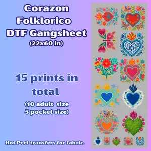 G43 Corazon Folklorico Gangsheet for shirts (15 transfers) G43 Corazon Folklorico Gangsheet for shirts (15 transfers)