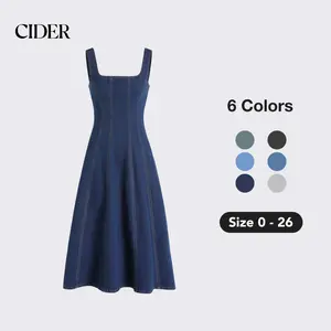 Cider  Denim Ruffle Cami Maxi Dress, Farmers Wife Core
