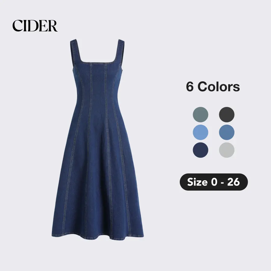 Cider Denim Ruffle Cami Maxi Dress, Farmers Wife Core SohoChic