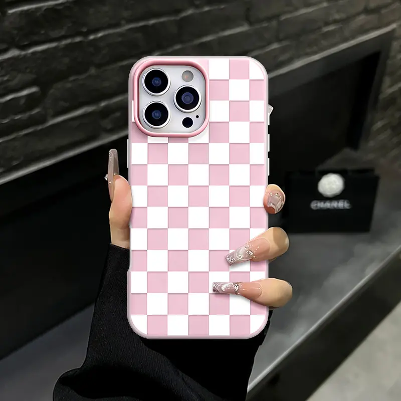 Pink & White Check 2-in-1 Phone Case for iPhone 17, 16, 15, 14, 13, 12, 11 Series - Sweet & Functional. - TikTok Shop Pink & White Check 2-in-1 Phone Case for iPhone 17, 16, 15, 14, 13, 12, 11 Series - Sweet & Functional. - TikTok Shop