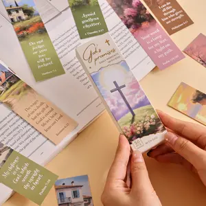 Bible Paper Bookmark with Full Scripture - 50Pcs Bible Verse Religious Nature Bookmark for Men, Scripture Bookmark for Book Lover, Christian Book Marker Church Christmas Gift for Men Women