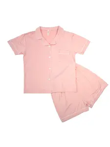 Kids Pink Modal 2 Piece Pajama Set Short Sleeve Sleepwear for Boys & Girls, Buttery-Soft Summer Loungewear, Ideal Kids Girl Stuff & Kids Stuff, Cute Teen Girl Clothes, Sizes 5-14Y