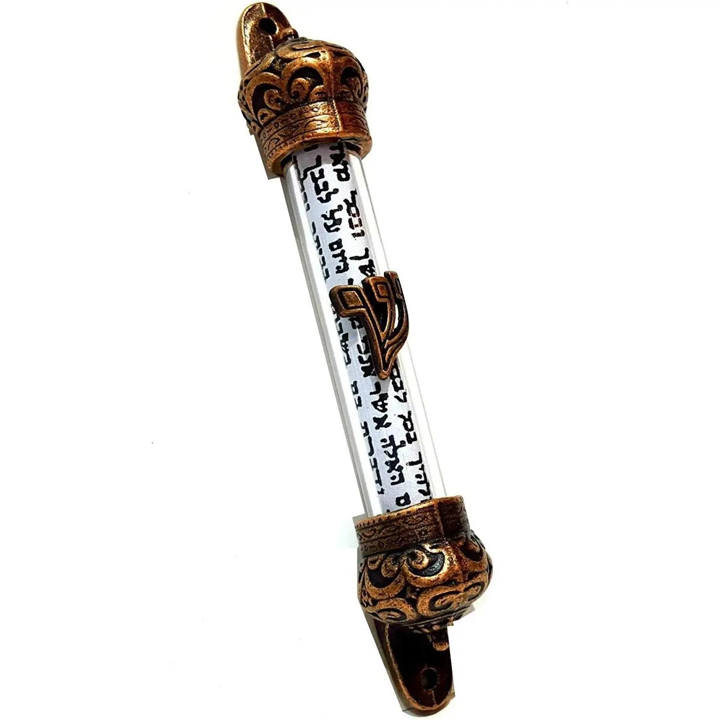 Silver Plated/Red Bronze Plated/Gold Plated/Pewter Crown Cover 5 inch Mezuzah & Scroll Judaica Israel Gift Jewish Door Mezuza from Jerusalem