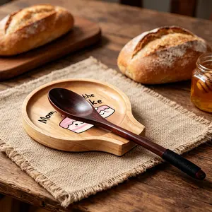 1pc "Mom, You Take The Cake" Print Wooden Spoon Rest, Multi Functional Kitchen Utensil Holder for Spoons, Ladles & Cooking Tools, Stylish Countertop & Stovetop Organizer, Sweet Home Gift for Kitchen Lovers