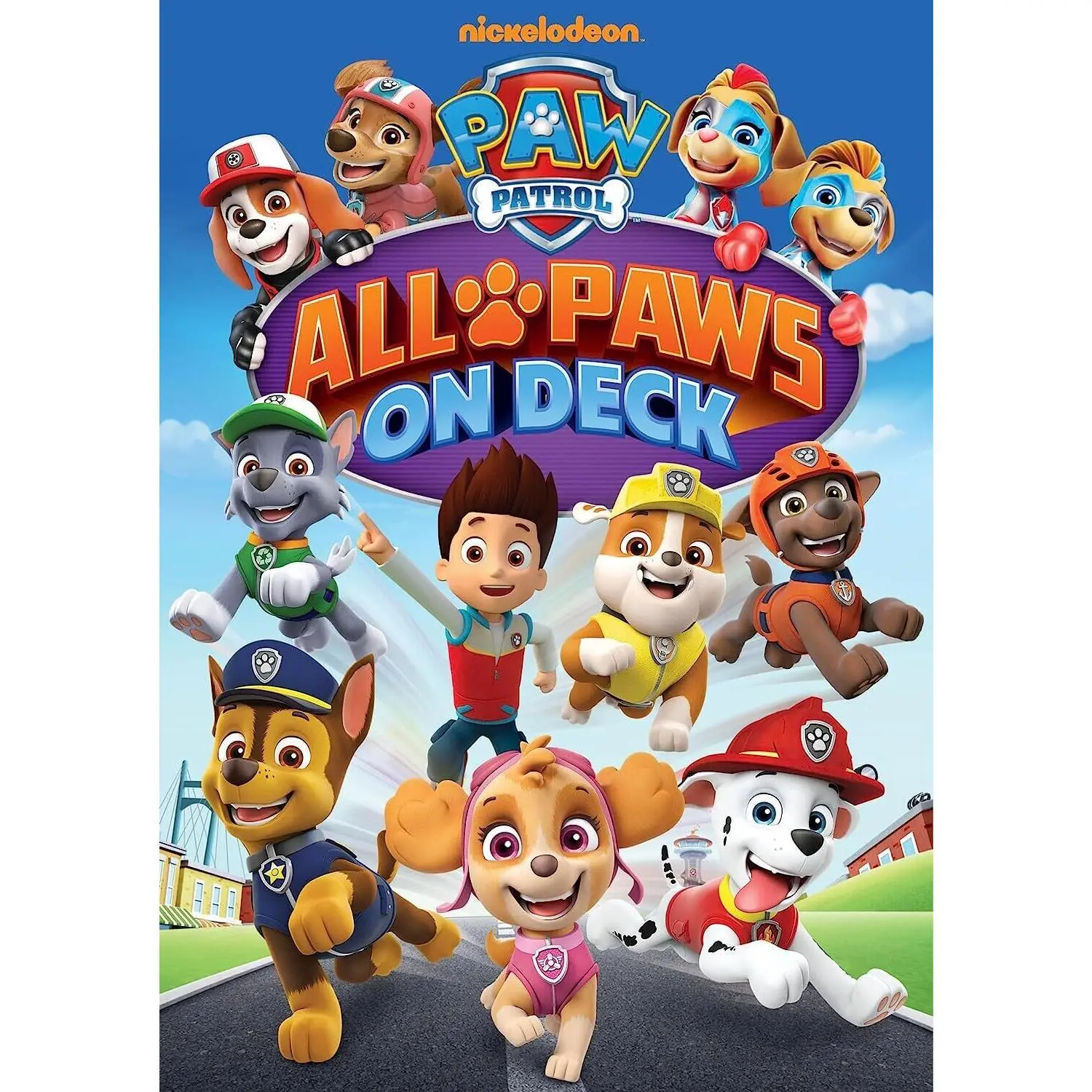 Paw Patrol: All Paws On Deck DVD Video Disc - Adventure Bay Animation Series for Family, Kid Inventor, Dream City, AC-3/Dolby Digital, Widescreen