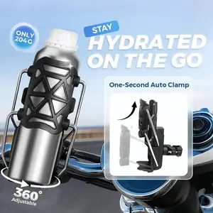 Universal Motorcycle Cup Holder, Adaptive Cycling Bottle Holder, Shockproof & 360° Adjustable Design, Durable Bike Accessory