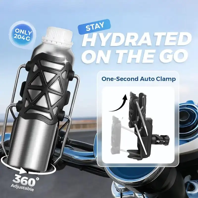 Universal Motorcycle Cup Holder, Adaptive Cycling Bottle Holder, Shockproof & 360° Adjustable Design, Durable Bike Accessory, Motorcycle Accessories