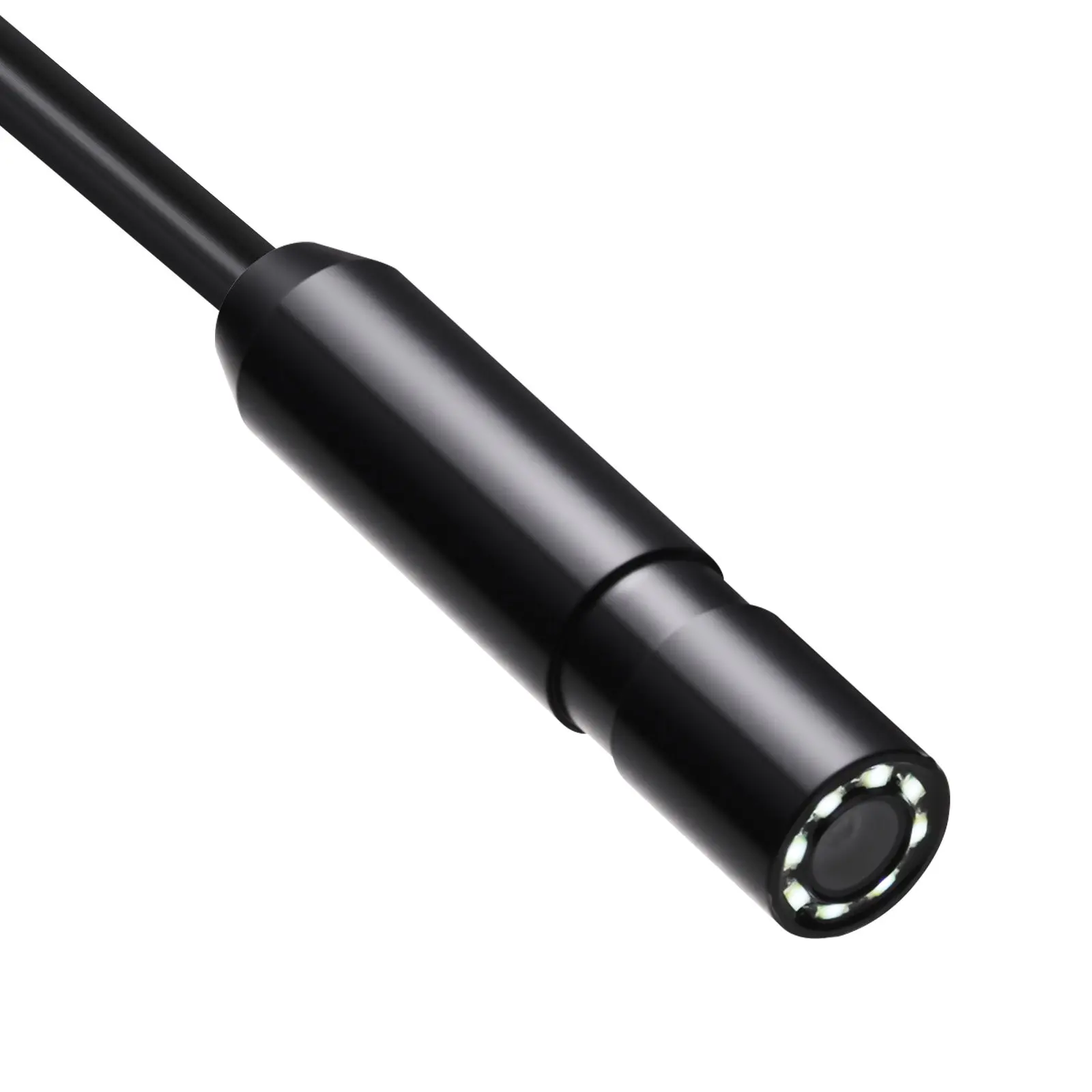 VEVOR Endoscope Camera with Light, 1920P HD Snake Scope Plumbing Check Tool, 8 LED Adjustable Brightness Lights, 2X Zoom, 10ft/3m Semi-Rigid 8-Pin Cable, Side Mirror for Android & iOS