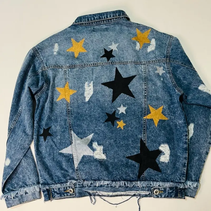 Counting Stars Hand Painted Denim Jacket