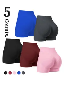 Women's High Waist Sport Shorts, Casual Comfortable Breathable Seamless Gym Workout Tight Fit Shorts, All Seasons Sports Wear, Stretch Shorts
