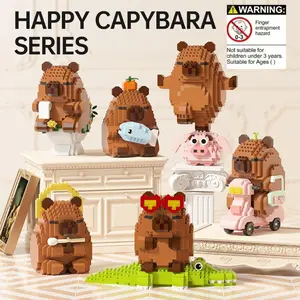 500+pcs Capybara Building Block Toy, Building Blocks Model, Adult High-Quality Healing Water Vole Animal Model, DIY Creative Stress Relief, Perfect Gift
