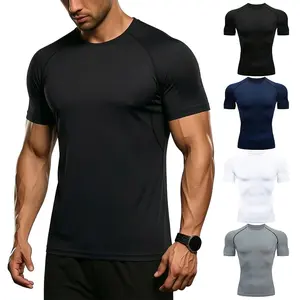3 Pack Men’s Moisture Wicking Compression T-Shirt, Quick Dry Breathable Athletic Tee, Skin-Friendly Crewneck Shirt for Gym, Running, Training and Everyday Casual Sports Wear