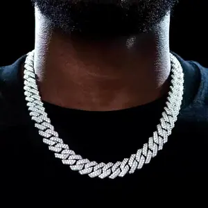 Cuban Chain Diamonds 18"/45CM Iced Out Men's Jewelry with High-Quality Finish and Elegant Design
