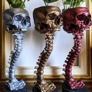 spinal skull flower pot, 1 count creative skull design flower pot ornament, modern home decor ornament for living room bedroom balcony office gallery(without plant), decorative