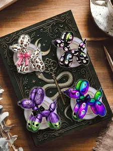 Spooky Cute Balloon Dog Magnetic Phone Grip, Halloween Ghost & Leopard Phone Holder Stand, Gothic Removable Griptok For Horror Fans