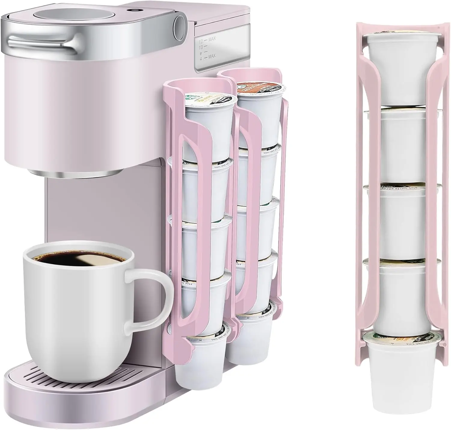 K Cup Holder for Keurig Coffee Pod Holders for Counter Small Space Compact Design Wall Mount Halloween Gifts Christmas Home Decor Black